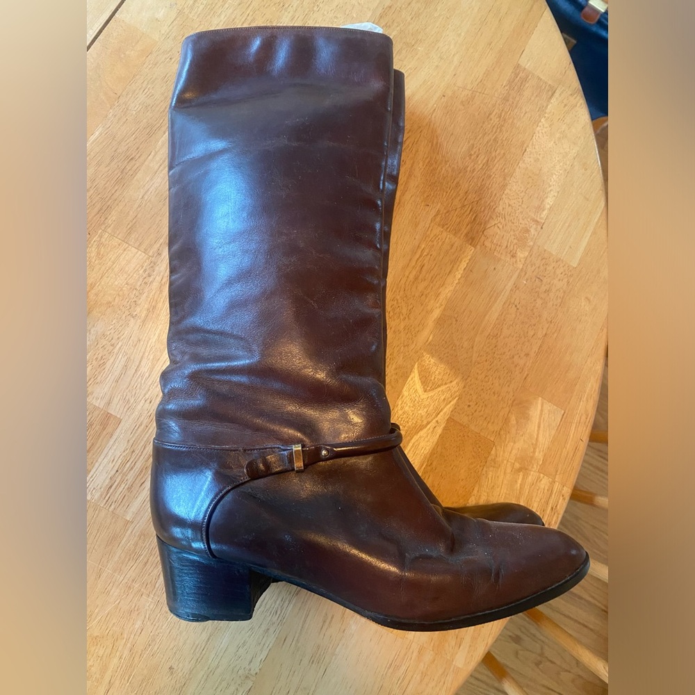 Vintage Pappagallo Brown Leather Boots Size 7